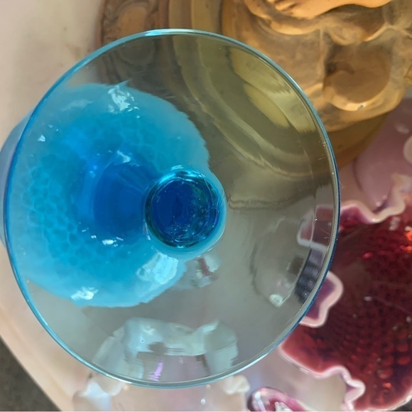 Vintage Blue Diamond Pattern Vase/Glass - Picture 4 of 4